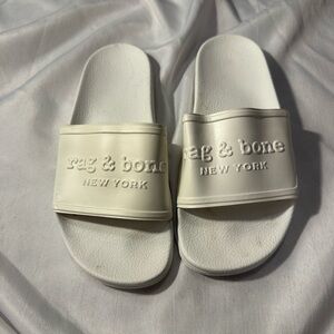 Rag & Bone White Pool Slide Sandals 8